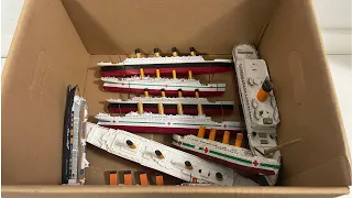 All Miniature Ships Review. Titanic, HMHS Britannic, Aircraft Carrier from box with Sinking Video.