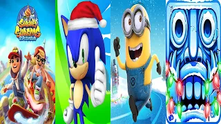 Subway Surfers Christmas 2020 VS Sonic Dash VS Minion Rush VS Temple Run 2