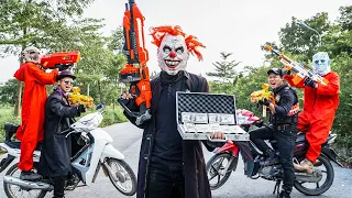 LTT Films : Criminal Police S.E.A.L X Nerf Guns Fight Crime Group Grakk Mask Bandits Money