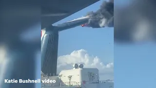 Video shows fire on Carnival Freedom cruise ship while docked in Grand Turk