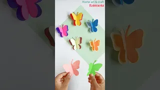 How to make easy colourful butterfly with paper || Beautiful butterfly craft || #Shorts