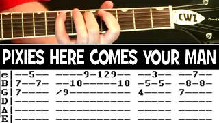Pixies Here Comes Your Man Guitar Chords Lesson & Tab Tutorial + Solo