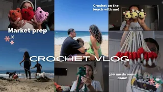 CROCHET VLOG 🌊 MARKET PREP 💕 CROCHET ON THE BEACH 🏖 RUNNING A ONLINE CROCHET BUSINESS 🦋