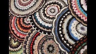 Beautiful round knitted rug