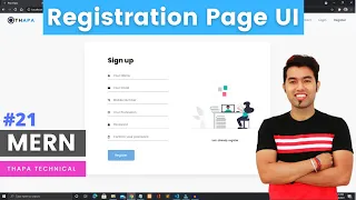 🔴 MERN #21: Create Registration Page UI using REACT | Signup Form in MERN STACK Project in Hindi