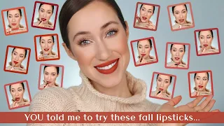 I Tried YOUR Favorite Fall Lipsticks!!!