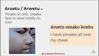 Day 69   Five Luo Words A day Arupiny Arwetu Aruetu Aruya Asara Asawa