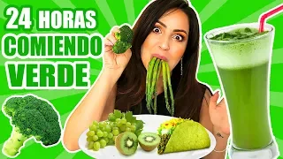 24 HORAS COMIENDO VERDE | RETO SandraCiresArt | All Day Eating Green Food Challenge