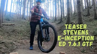 E-MTB 2022, das E-Mountainbike Testbike Stevens E-Inception ED 7.6.1 GTF im Teaser. #ebike