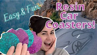 Easy, Fun Resin Sparkle Car Coasters | Resin Car Coasters Tutorial | Resin Beginner Project