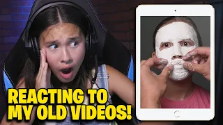 REACTING TO MY MOST POPULAR OLD YOUTUBE VIDEOS!!!  Bend the Rules, Pizza Challenge, Hatchimals!