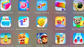 Count Master 3D,Going Balls,Subway Surf,Marble Run,Jelly Run 2048,Sandwich Runner,Tom Gold Run.....