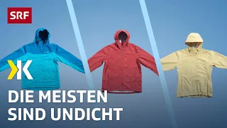 Regenjacken im Test: Wasserdicht sind nur wenige | 2022 | Kassensturz | SRF