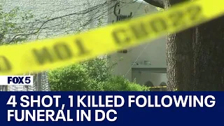 4 people shot following funeral for homicide victim in Northeast DC; police searching for suspects