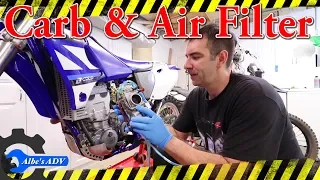 Yamaha YZ426F carb cleaning and air filter - Ep 6