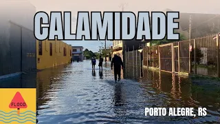 Resgates e calamidade em meio ao avanço da enchente em Porto Alegre, tempo ajuda - 05/05/2024