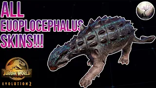 ALL EUOPLOCEPHALUS SKINS SHOWCASE!!! - Jurassic World Evolution 2