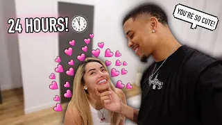 GIVING MY GIRLFRIEND COMPLIMENTS FOR 24 HOURS TO SEE HOW SHE REACTS!! **CUTE**