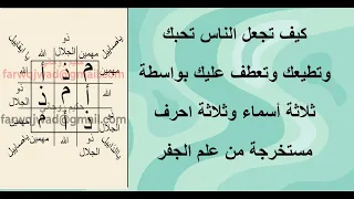 كيف تجعل الناس تحبك وتطيعك وتعطف عليك بواسطة ثلاثة أسماء وثلاثة احرف مستخرجة من علم الجفر