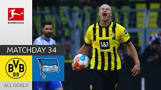 Haaland‘s & Moukoko's Goals Decide Relegation Battle | Dortmund - Hertha 2-1 | All Goals | MD 34