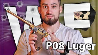 Страйкбольный пистолет WE P08 Luger (6 мм, 8 дюймов, золотой) видео обзор