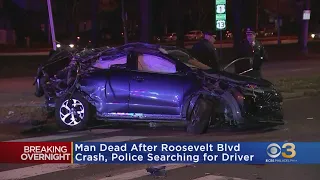 Man dead after Roosevelt Blvd crash, police searching for driver