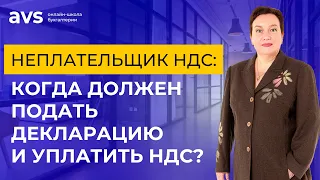 Когда неплательщик НДС должен подать декларацию и уплатить НДС в бюджет?