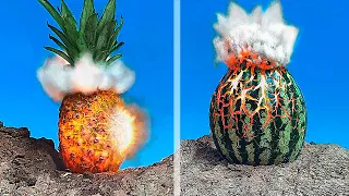 Experimento: ¿Explotará La Sandía? / Dinamita vs Frutas y Verduras