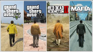 GTA 5 vs GTA 4 vs RDR 2 vs Mafia Definitive Edition - SBS Comparison