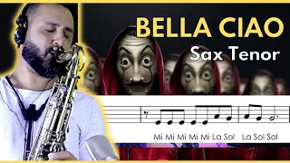 Bella Ciao | Partitura com notas - Sax Tenor 🎷