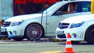 Mercedes C63 AMG vs C63 AMG Drag Race 1/4 Mile Acceleration Viertelmeile Rennen