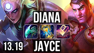 DIANA vs JAYCE (MID) | 10 solo kills, 500+ games, Legendary, 1.0M mastery | EUW Master | 13.19