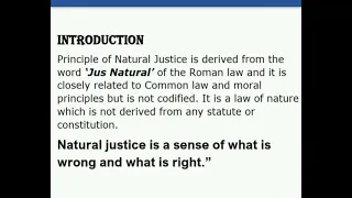 Principles of Natural Justice .