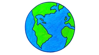 How to draw Earth easy