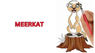 Fun Meerkat Drawing, Painting, Writing, Coloring and Pronunciation Step By Step for Kids! 🎨