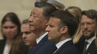 Chinese President Xi Jinping's Welcome Ceremony by Macron at Hôtel des Invalides - Paris, France.