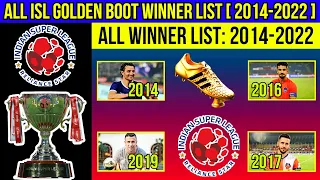 Indian Super League - Golden Boot All Season Winners List💥ISL Golden Boot Winners 2014-2022😍