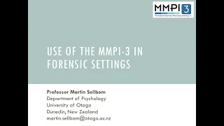 Use of the MMPI-3 in Forensic Settings