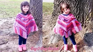 Crochet Toddler Poncho | Pretty in Pink 💖💗💖 | Bag o day crochet tutorial #535