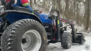 Mini tractor Solis 26, trailer, forest and snow S02:E03