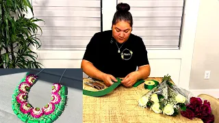 How to Make a Last-Minute Kahoa Lei with Grocery Store Flowers!