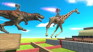 Jet Engine Challenge - Dinosaurs Race with Animals - Animal Revolt Battle Simulator