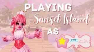 Playing Sunset Island As Level 2100+  || Royale High Roblox