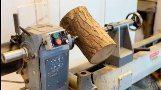 Woodturning  - Log To Bowl (natural edge)