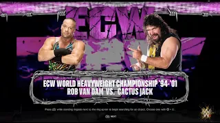 WWE 2K24: Rob Van Dam vs Cactus Jack for the ECW Champion Title Match!” 🔥