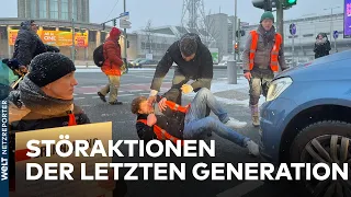 KLIMAKLEBER: Berlin, Köln, Leipzig, Hannover! Letzte Generation blockiert Verkehr deutschlandweit