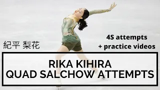 Rika KIHIRA QUAD SALCHOW (4S) Attempts + Practice Videos