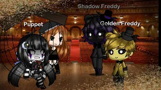 Aftons + puppet vs shadow and gold animatronics- singing battle gacha life-