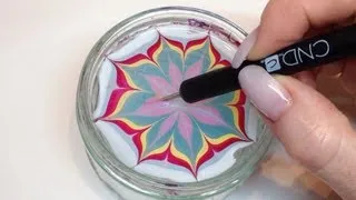 How To Produce Water Marbling Nail Art With Nail Polish (CND VINYLUX)