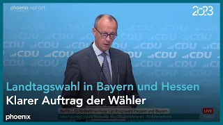 Pressekonferenz der CDU zu den Landtagswahlen in Bayern und Hessen am 09.10.23